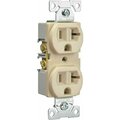 Eaton Wiring Devices Duplex Receptacle, 2 -Pole, 20 A, 125 V, Back, Side Wiring, Nema: 5-20R, Almond BR20A